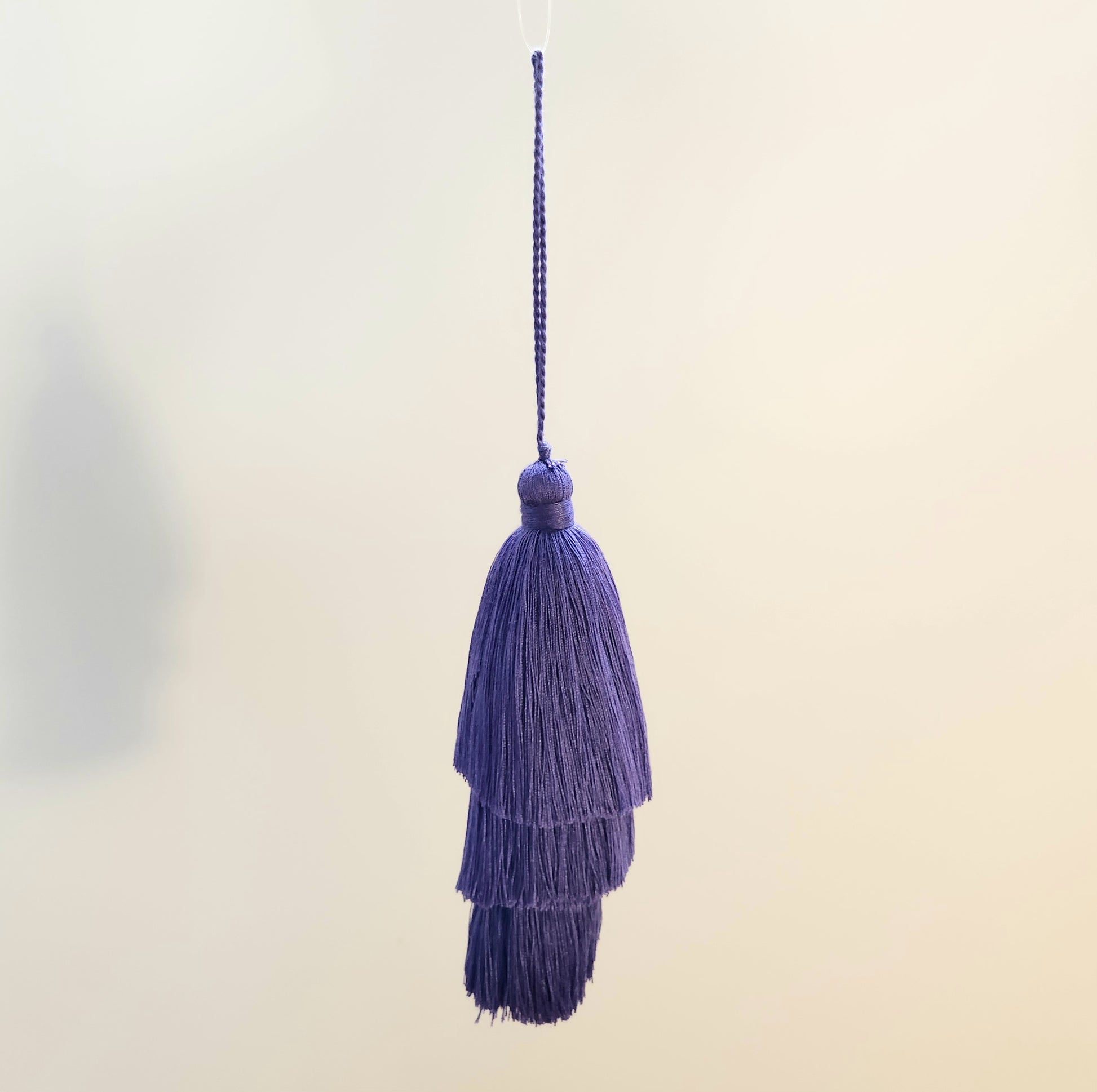 Triple Tassel Tote Charm - 11cm Royal Violet