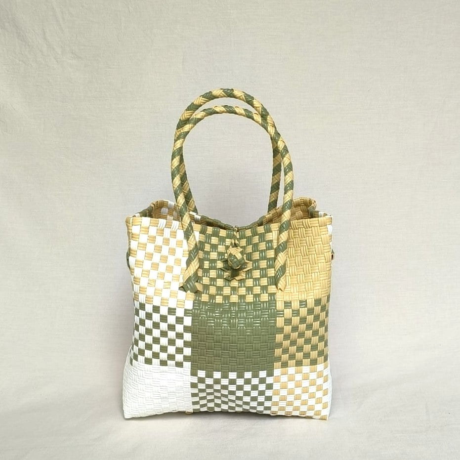 Autumn Tote – Muted Poplar Yellow & Moss | Turtle Totes Pastel Collection