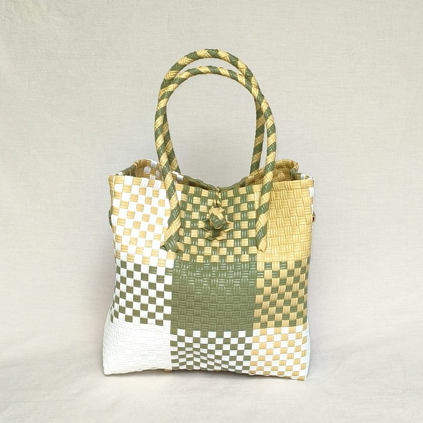 Autumn Tote – Muted Poplar Yellow & Moss | Turtle Totes Pastel Collection