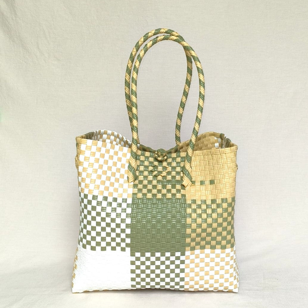 Autumn Tote – Muted Poplar Yellow & Moss | Turtle Totes Pastel Collection