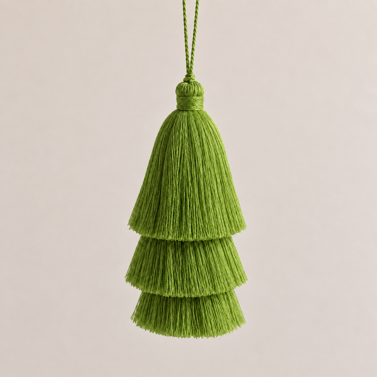 MOSS GREEN TRIPLE TASSEL TOTEM