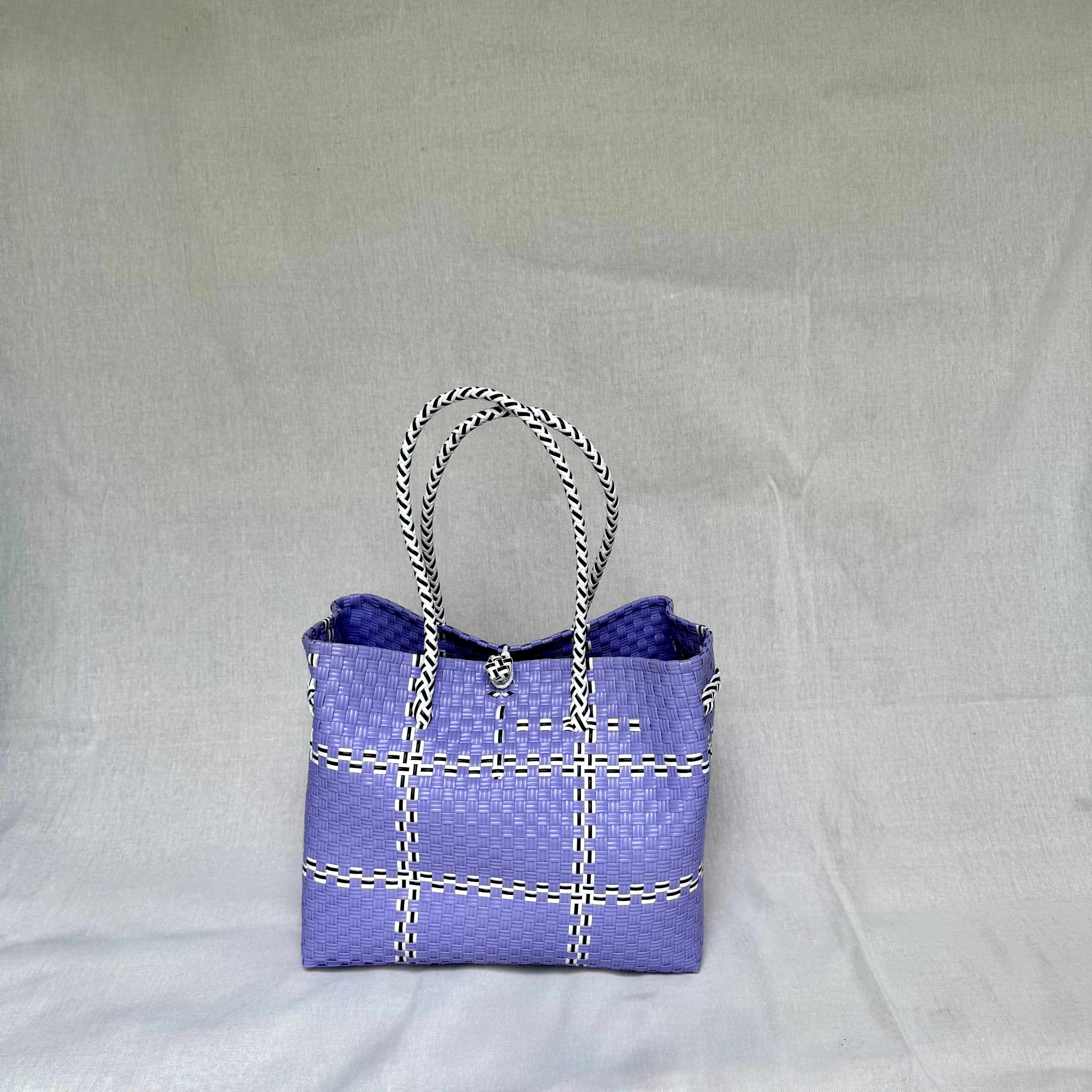 Lilac Tik Tak Tote Bag – Handwoven Recycled Bag