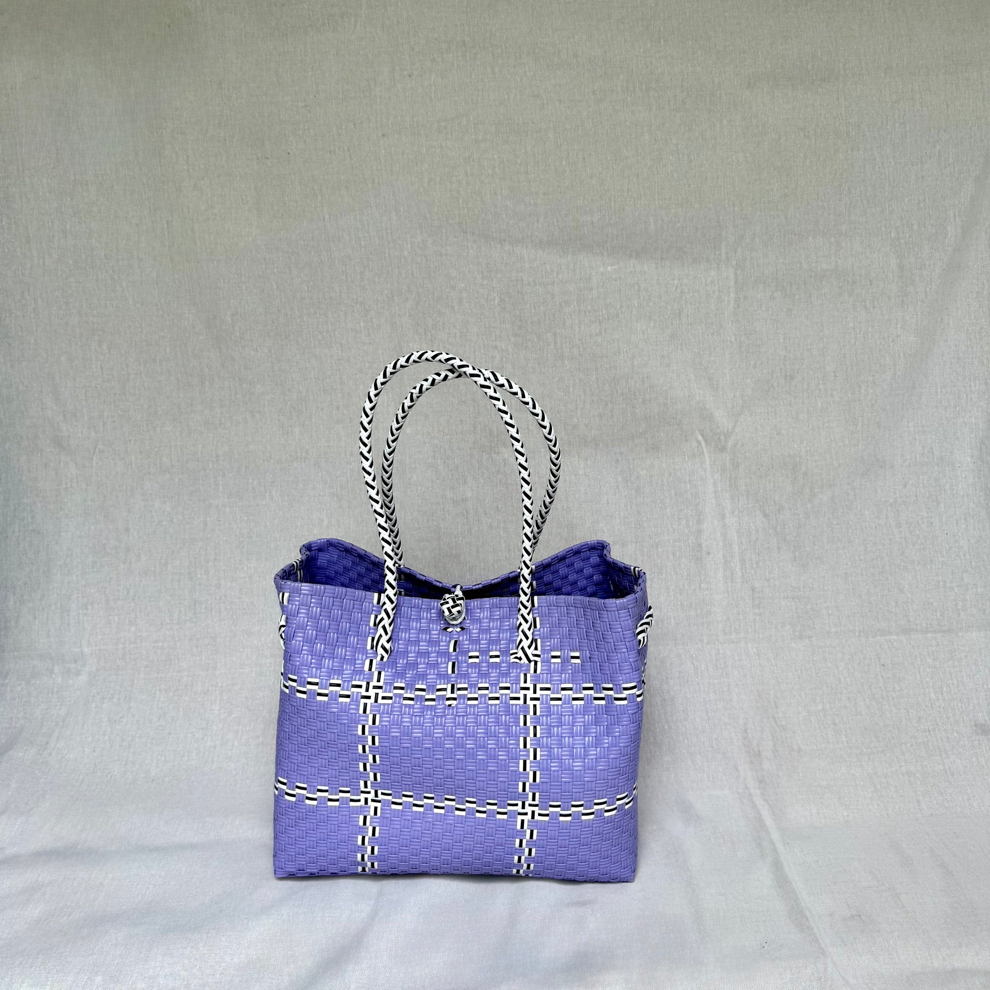 Lilac Tik Tak Tote Bag – Handwoven Recycled Bag