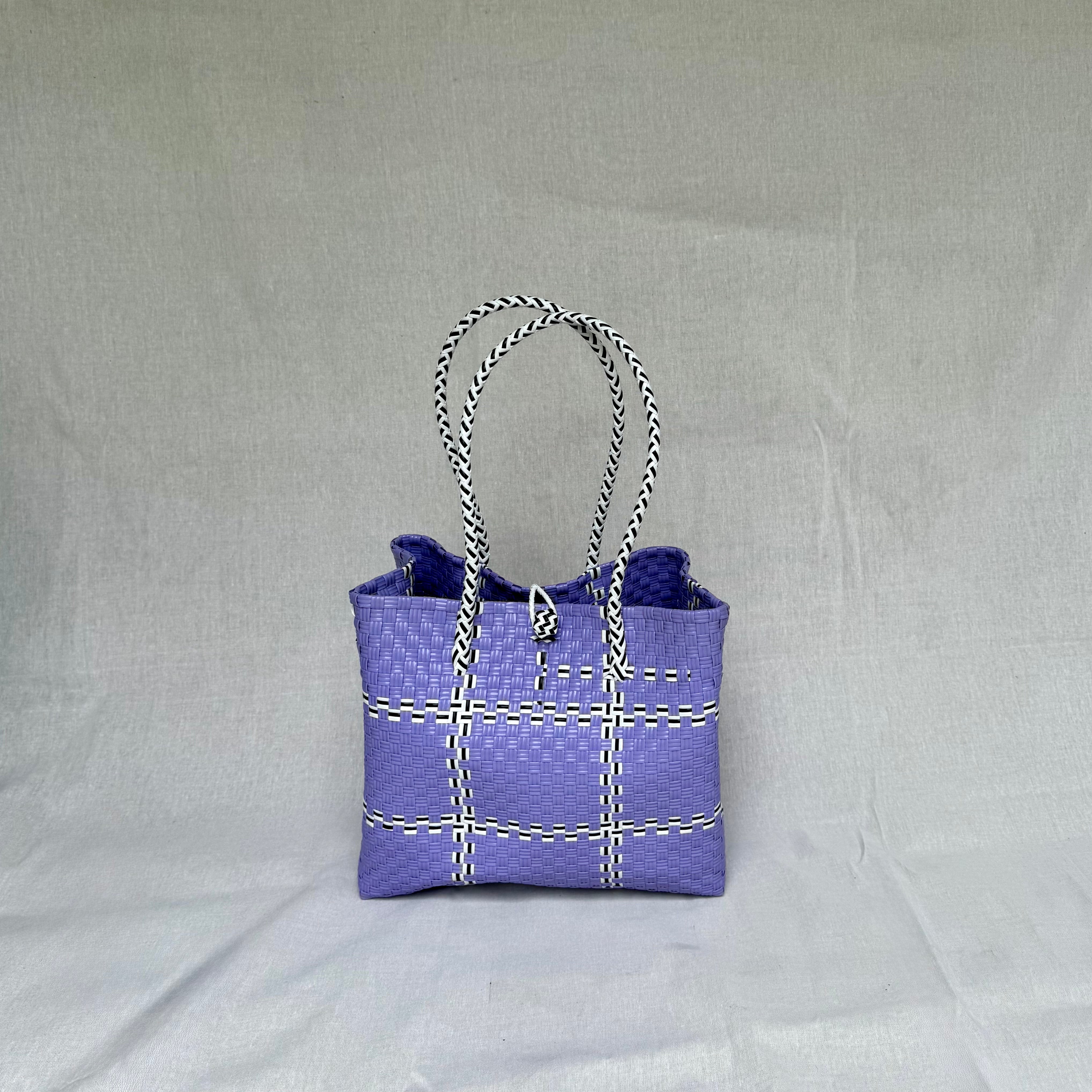 Lilac Tik Tak Tote Bag – Handwoven Recycled Bag
