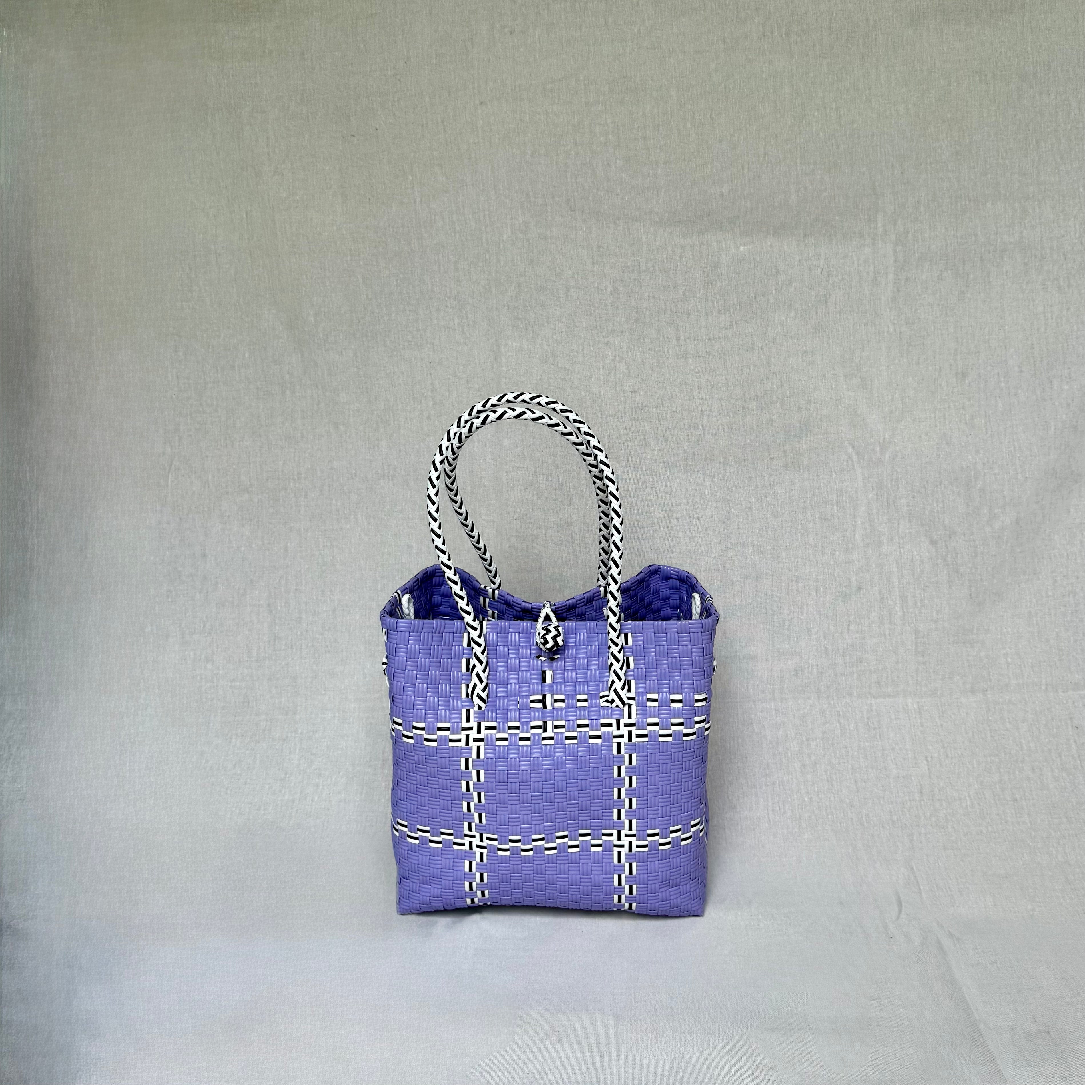 Lilac Tik Tak Tote Bag – Handwoven Recycled Bag