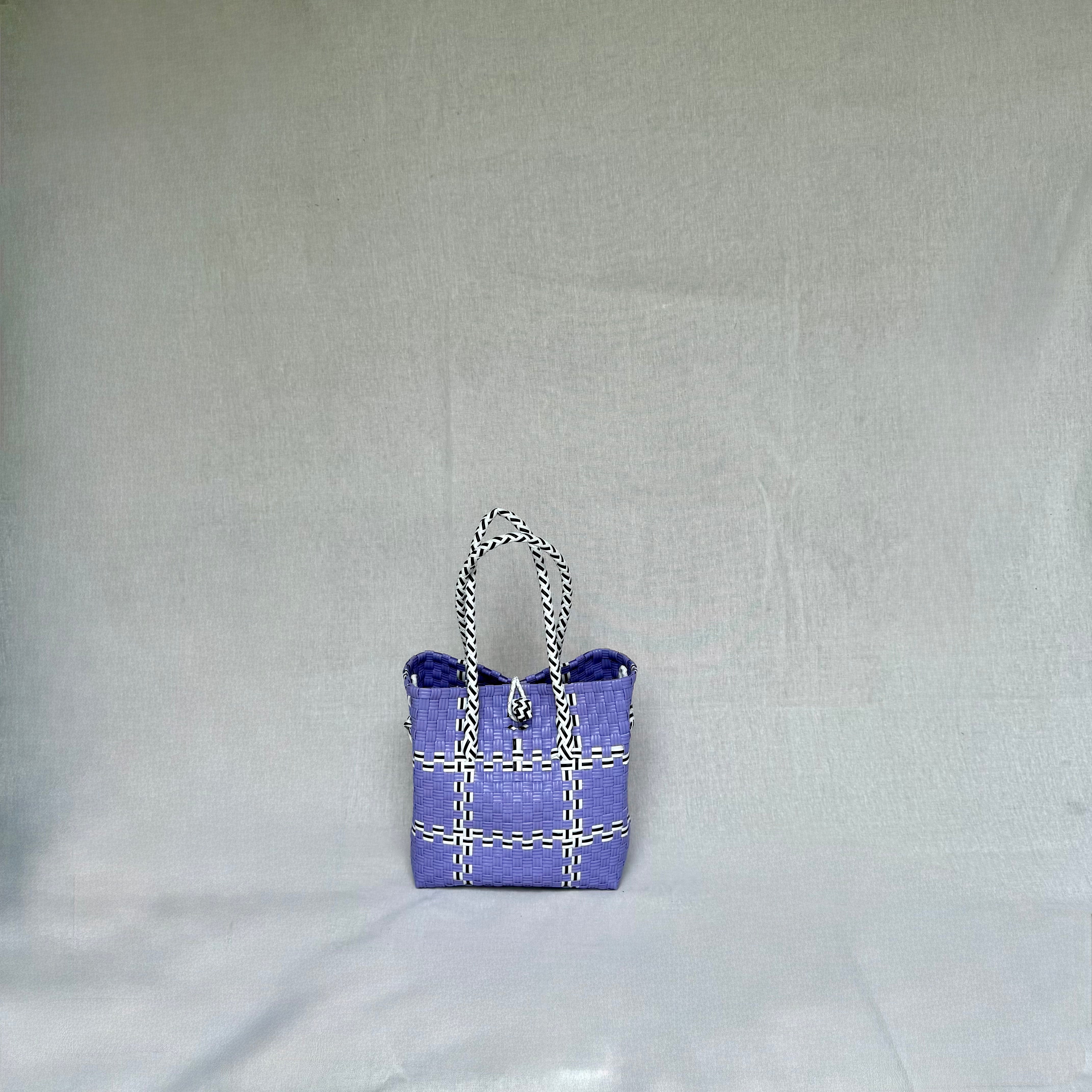 Lilac Tik Tak Tote Bag – Handwoven Recycled Bag