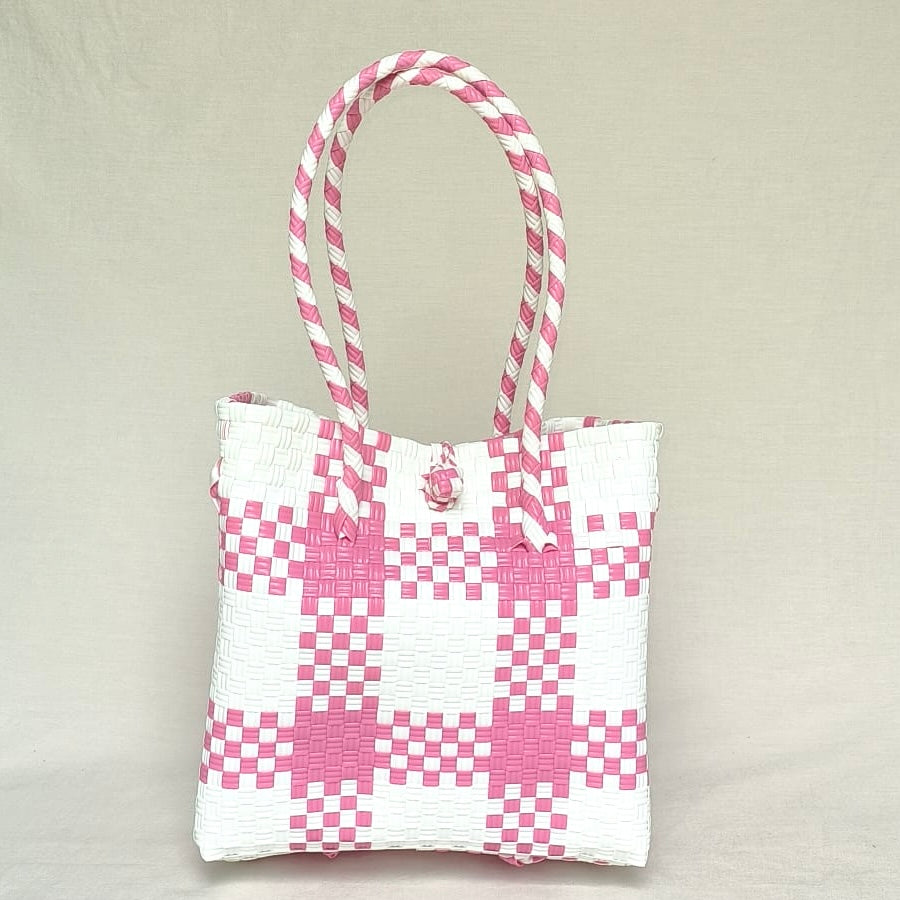 Gingham Pink Blush Tote – Recycled Turtle Tote from Pastel Collection