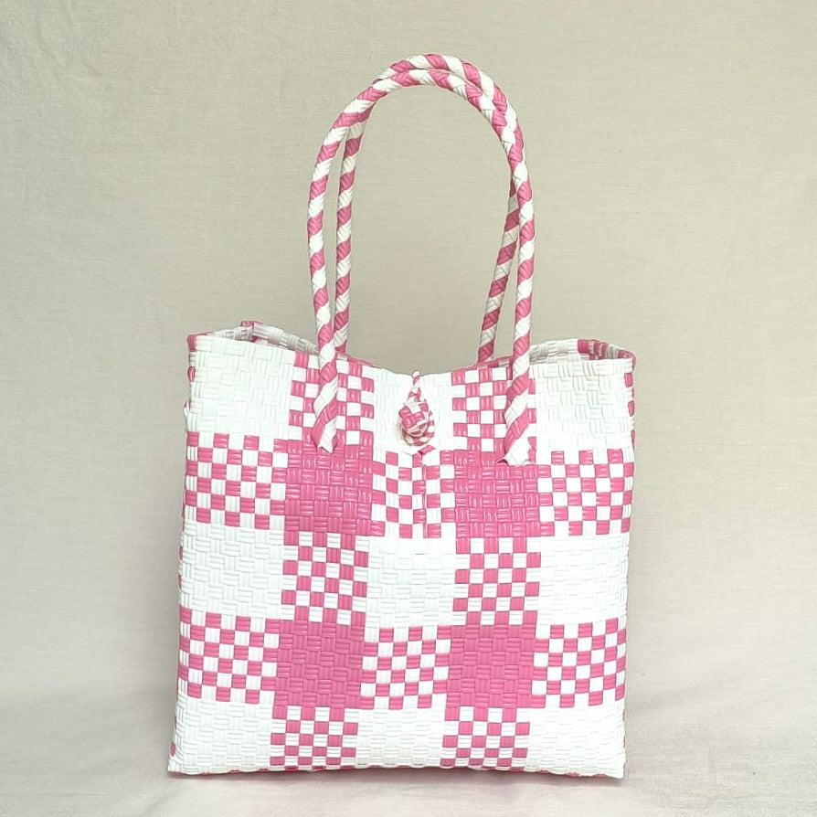 Gingham Pink Blush Tote – Recycled Turtle Tote from Pastel Collection