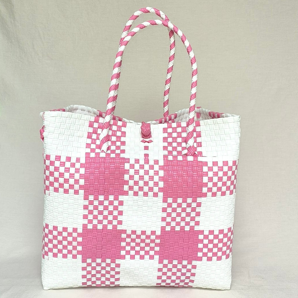 Gingham Pink Blush Tote – Recycled Turtle Tote from Pastel Collection