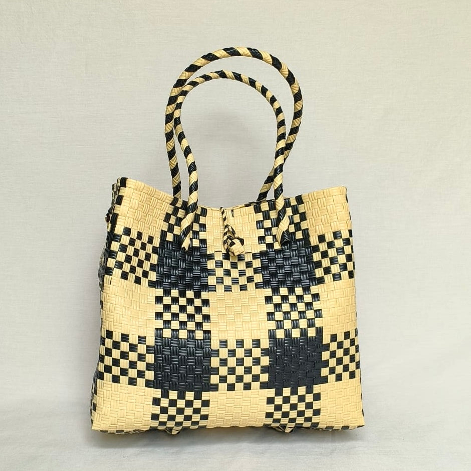 Gingham Mocha Turtle Tote - from the Pastel Collection