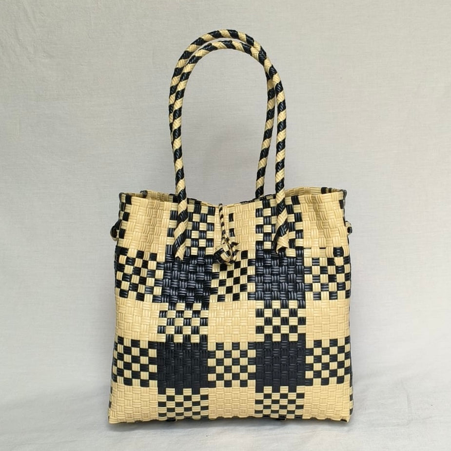 Gingham Mocha Turtle Tote - from the Pastel Collection