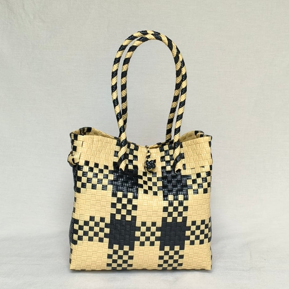 Gingham Mocha Turtle Tote - from the Pastel Collection