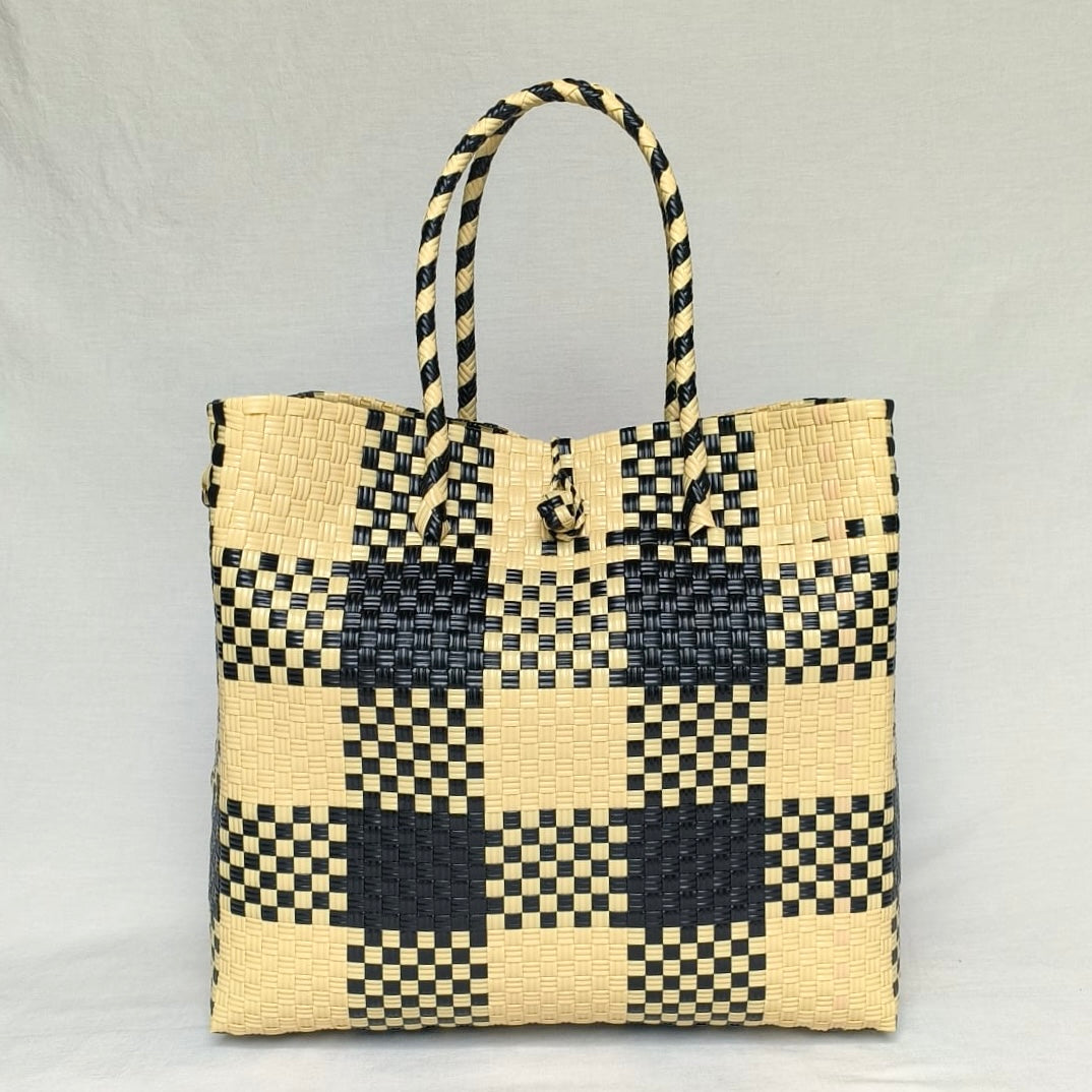 Gingham Mocha Turtle Tote - from the Pastel Collection