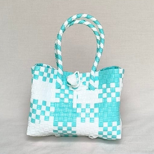 Gingham Teal Tote – Recycled Turtle Tote from Pastel Collection