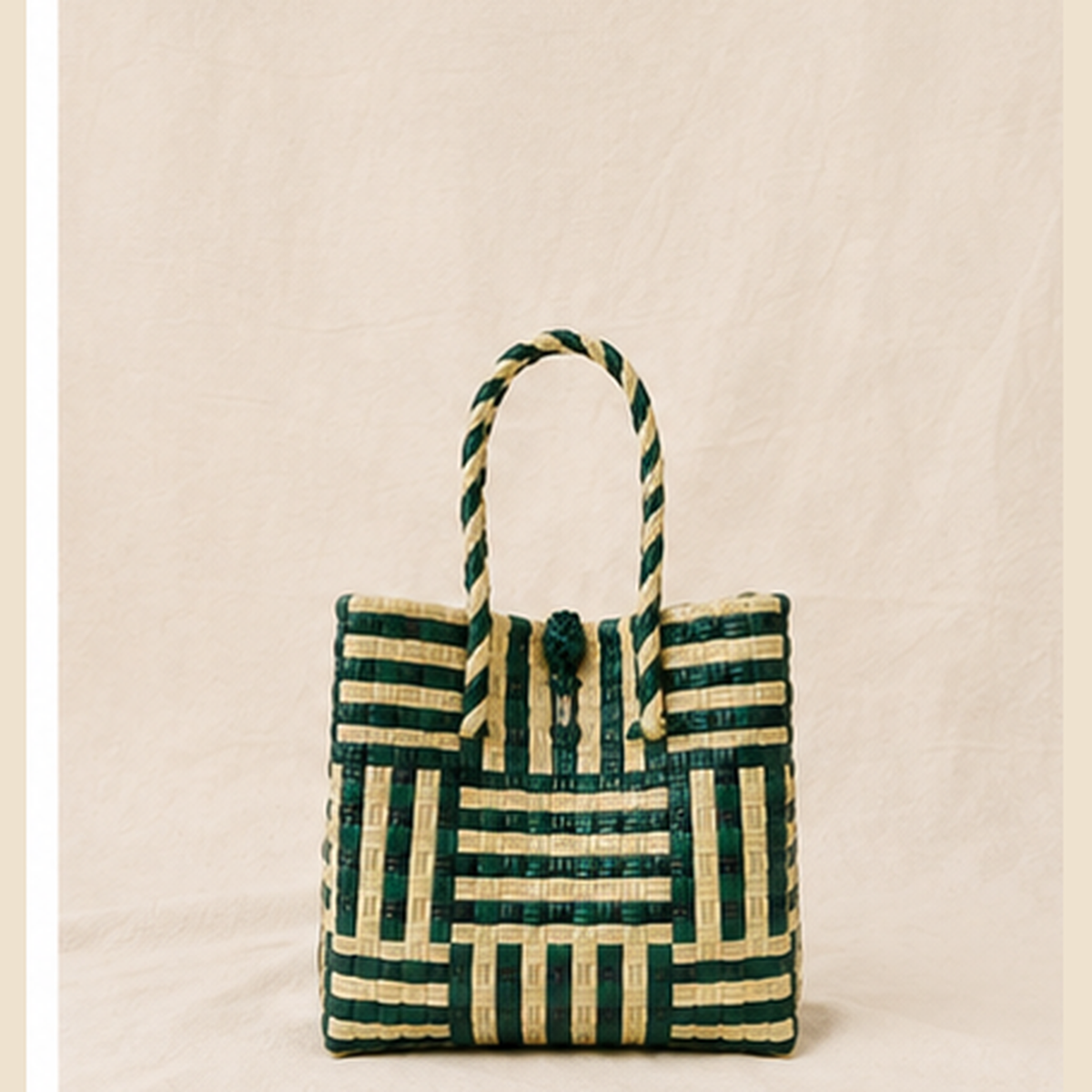 Pounamu Recycled Tote – Eco Modern in Green & Mocha