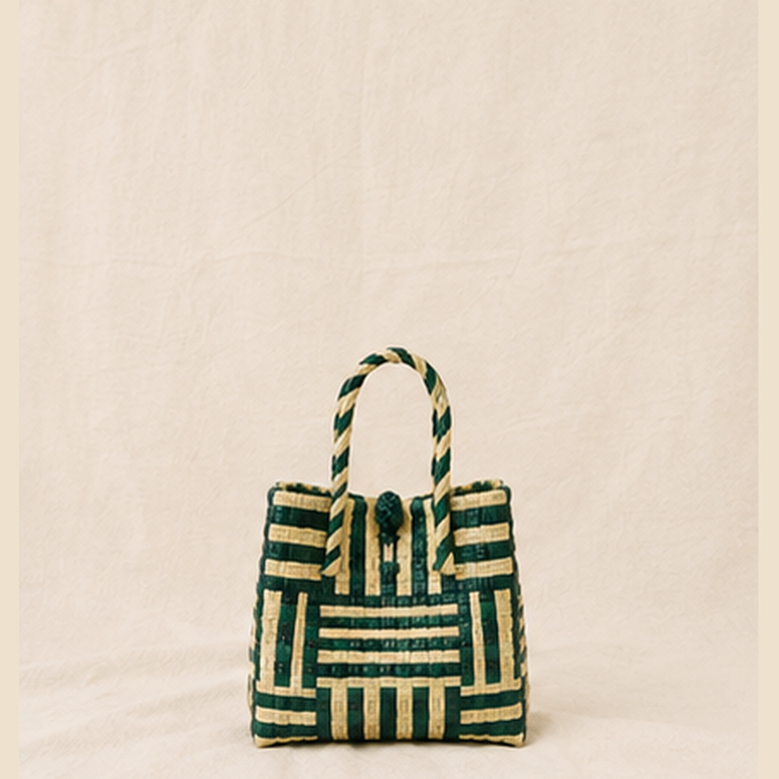Pounamu Recycled Tote – Eco Modern in Green & Mocha