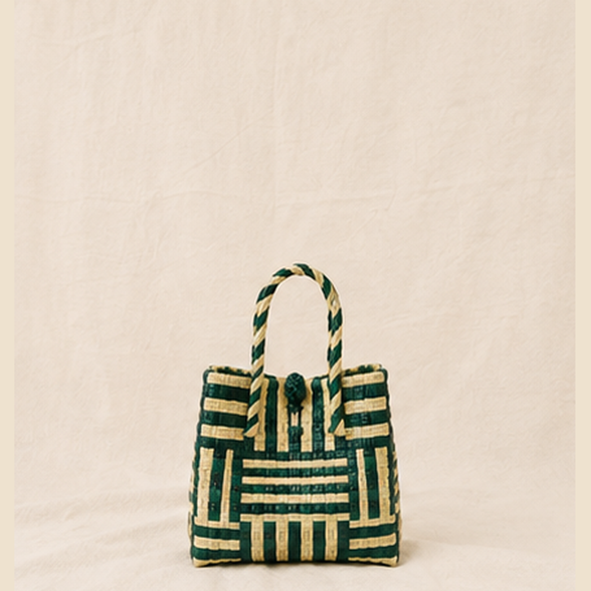 Pounamu Recycled Tote – Eco Modern in Green & Mocha