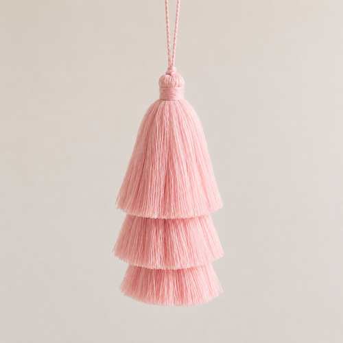 BABY PINK TRIPLE TASSEL TOTEM