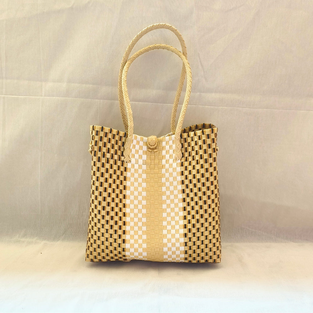 Capuccino Tote –  Luxurious Handwoven Bag made from Recycled Material
