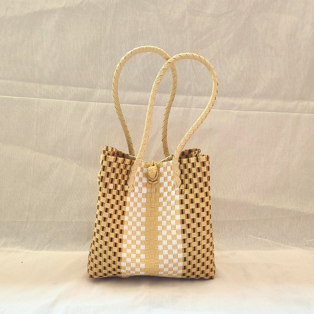 Capuccino Tote –  Luxurious Handwoven Bag made from Recycled Material