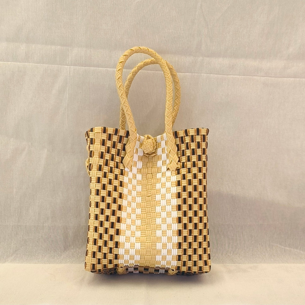 Capuccino Tote –  Luxurious Handwoven Bag made from Recycled Material