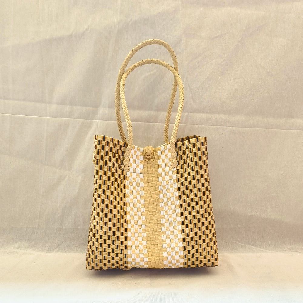 Capuccino Tote –  Luxurious Handwoven Bag made from Recycled Material